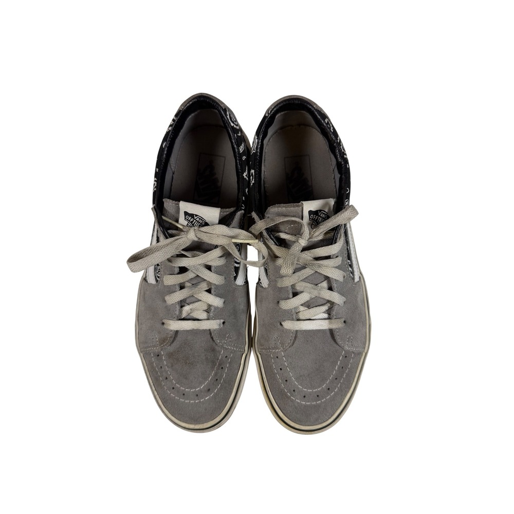 Vans Sk8-Low Paisley Grey Black Suede Sneakers Mens 10 Womens 11.5 VN0A4UUKBML